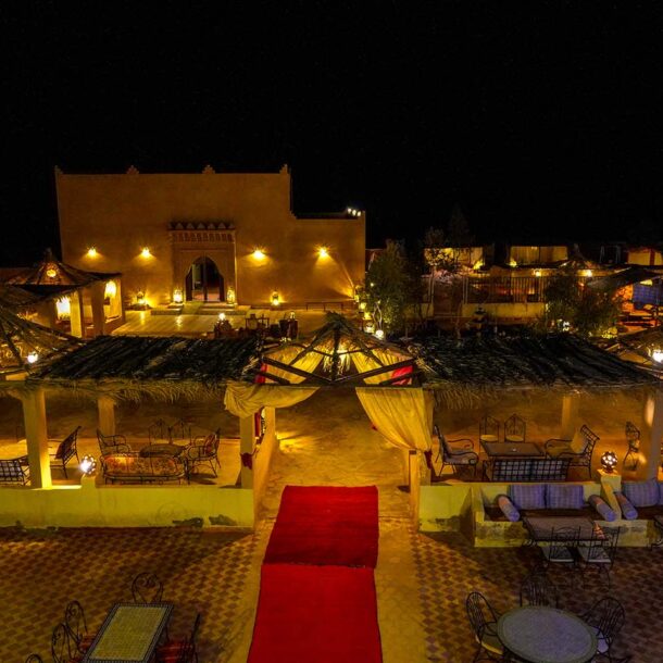 Romantic Sunset Over the Dunes from the Hotel Terrace